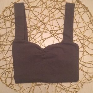 Gray thick strap crop top